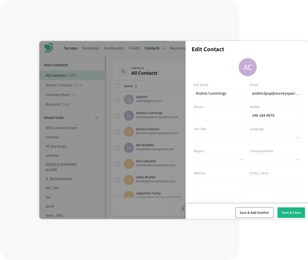 Effortlessly manage contacts and lists Effortlessly manage contacts and lists