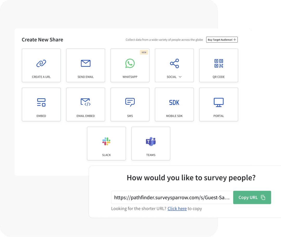 Multiple sharing options Multiple sharing options