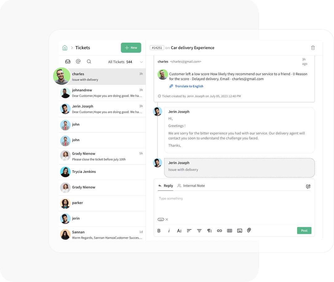 Unified inbox for all communication Unified inbox for all communication